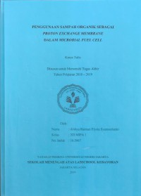 Penggunaan Sampah Organik Sebagai Proton Exchange Membrane Dalam Microbial Fuel Cell