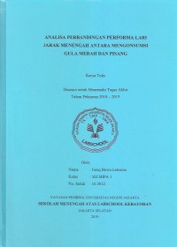 Analisa Perbandingan Performa Lari Jarak Menengah Antara Mengonsumsi Gula Merah dan Pisang