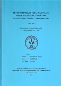 Program Penghasil Skema Warna Pada Seni Digital Dengan Teori Warna Menggunakan Bahasa Pemrograman C#