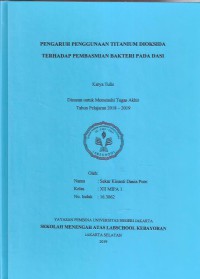 Pengaruh Penggunaan Titanium Dioksida Terhadap Pembasmian Bakteri pada Dasi