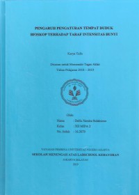 Pengaruh Pengaturan Tempat Duduk Bioskop Terhadap Taraf Intensitas Bunyi