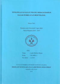 Pemanfaatan Kulit Pisang Sebagai Bahan Dasar Pembuatan Bioethanol