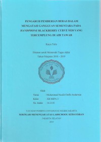 Pengaruh Pemberian Beras dalam Mengatasi Gangguan Sementara pada Handphone Blackberry Curve 9320 yang Tercemplung di Air Tawar