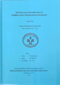 Penggunaan Geogebra dalam Pembelajaran Transformasi Geometri