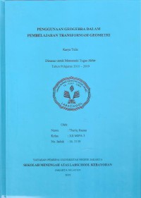 Penggunaan Geogebra dalam Pembelajaran Transformasi Geometri