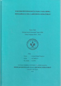 Faktor Penyebab Buta Nada pada Siswa Heksadraga SMA Labschool Kebayoran