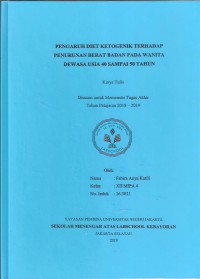 Pengaruh Diet Ketogenik Terhadap Penurunan Berat Badan pada Wanita Dewasa Usia 40 sampai 50 Tahun