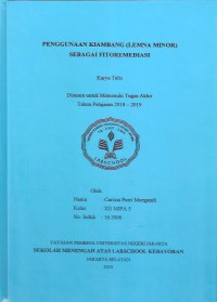 Penggunaan Kiambang (Lemna Minor) Sebagai Fitoremediasi