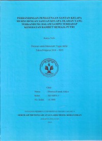 Perbandingan Penggunaan Santan Kelapa Murni dengan Santan Kepala Olahan yang Terkandung dalam Sampo Terhadap Kesehatan Rambut Remaja Putri