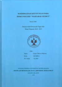 Maksimalisasi Keuntungan Pada Home Industry 