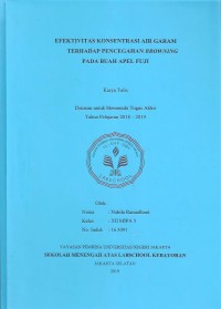 Evektivitas Konsenstrasi Air Garam Terhadap Pencegahan Browning pada Buah Apel Fuji