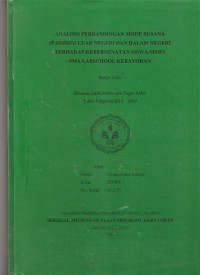 Analisis Perbandingan Mode Busana (Fashion) Luar Negeri dan Dalam Negeri Terhadap Keberminatan Siswa-Siswa SMA Labschool Kebayoran