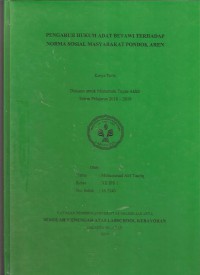 Pengaruh Hukum Adat Betawi Terhadap Norma Sosial Masyarakat Pondok Aren