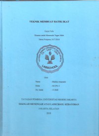 Teknik Membuat Batik Ikat