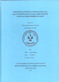 Perbandingan Penggunaan Extrak Daun Carica Papaya dan Ekstrak Daun Anredera Cordifolia terhadap Kecepatan Proses Pembekuan Darah