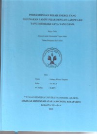 Perbandingan Besar Energi yang Digunakan Lampu Bohlam dan Lampu LED yang Memiliki Daya yang Sama