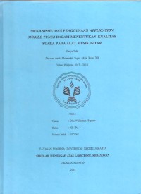Mekanisme dan Penggunaan Application Mobile Tuner dalam Menentukan Kualitas Suara pada Alat Musik Gitar