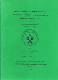 Pengaruh Perilaku Asertif Terhadap Pencegahan Bullying Siswa di SMA Labschool Kebayoran Angkatan 15