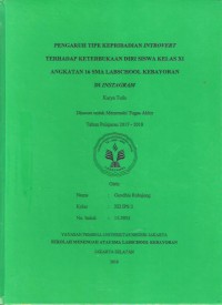 Pengaruh Tipe Kepribadian Introvert Terhadap Keterbukaan Diri Siswa Kelas X SMA Labschool Kebayoran di Instagram