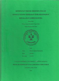 Ketepatan Teknik Memukul dalam Shorinji Kempo Terhadap Titik Kelemahan Kepala dan Leher Manusia