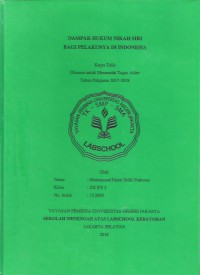 Dampak Hukum Nikah Siri bagi Pelakunya di Indonesia