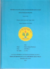 Pembuatan Plastik Biodegradeable dari Kulit Buah Pisang