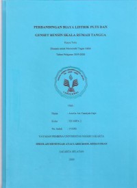 Perbandingan Biaya Listrik PLTS dan Genset Bensin Skala Rumah Tangga