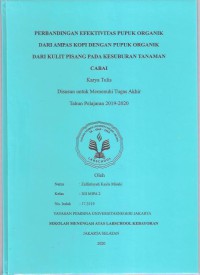 Perbandingan Efektivitas Pupuk Organik dari Ampas Kopi dengan Pupuk Organik dari Kulit Pisang pada Kesuburan Tanaman Cabai