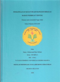 Pemanfaatan Kulit Buah Manggis Sebagai Bahan Pembuat Tepung