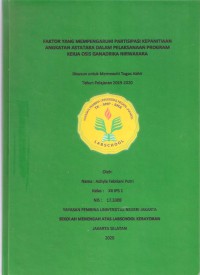 Faktor yang Memperngaruhi Partisipasi Kepanitiaan Angkatan Astatara dalam Pelaksanaan Program Kerja Osis Ganadrika Nirwakara