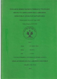 Pengaruh Online Banking terhadap Transaksi Orangtua Siswa-Siswi SMA Labschool Kebayoran Angkatan Saptadyaksa