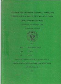 Pengaruh Keikutsertaan Kepanitiaan terhadap Interaksi Sosial Angkatan Saptadyaksa dengan Lintas Angkatan