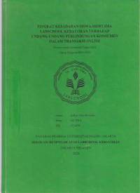 Tingkat Kesadaran Siswa-siswi SMA Labschool Kebayoran terhadap Undang-undang Perlindungan Konsumen dalm Transaksi Online