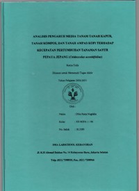 Analisis Pengaruh Media Tanam Tanah Kapur Tanah Kompos dan Tanah Ampas Kopi Terhadap Kecepatan Pertumbuhan Tanaman Sayur Pepaya Jepang (Cnidoscolus Aconitifolius)