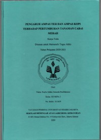 Pengaruh Ampas Teh dan Ampas kopi terhadap Pertumbuhan Tanaman Cabai Merah