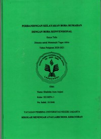 Perbandingan Kelayakan Boba Rumahan dengan Boba Konvensional