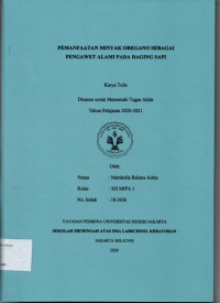 Pemanfaatan Minyak Oregano sebagai Pengawet Alami pada Daging Sapi