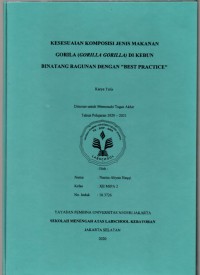 Kesesuaian Komposisi Jenis Makanan Gorila (Gorilla Gorilla) di Kebun Binatang Ragunan dengan Best Practice