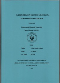 Uji Penambahan Ektraks Lidah Buaya pada Pembuatan Kerupuk