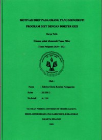 Motivasi Diet pada Orang yang Mengikuti Program Diet dengan Dokter Gizi