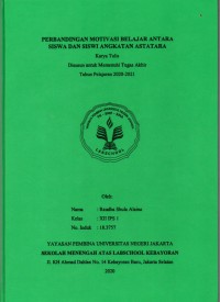 Perbandingan Motivasi Belajar antara Siswa dan Siswi Angkatan Astatara