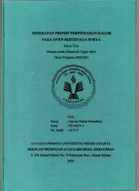 Penerapan Prinsip Perpindahan Kalor Pada Oven Bertenaga Surya