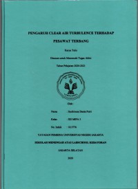 Pengaruh Clear Air Turbulance Terhadap Pesawat Terbang