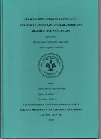 Persepsi Siswa-siswi SMA Labschool Kebayoran Angkatan Astatara terhadap Adab Bergaul yang Islami