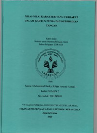 Nilai-Nilai Karakter yang Terdapat dalam kartun Nussa dan Kebersihan Tangan