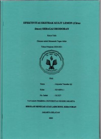 Efektivitas Ekstrak Kulit Lemon (Citrus limon) Sebagai Deodoran