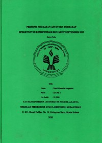 Persepsi Angkatan Astatara Terhadap Efektivitas Demonstrasi RUU KUHP September 2019