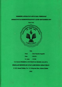 Persepsi Angkatan Astatara Terhadap Efektivitas Demonstrasi RUU KUHP September 2019