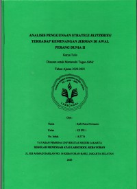 Analisis Penggunaan Strategi Blitzkrieg Terhadap Kemenangan Jerman di Awal Perang Dunia 2