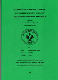 Dampak Ranking Paralel Terhadap Motivasi Belajar Siswa Angkatan Astatara SMA Labschool Kebayoran